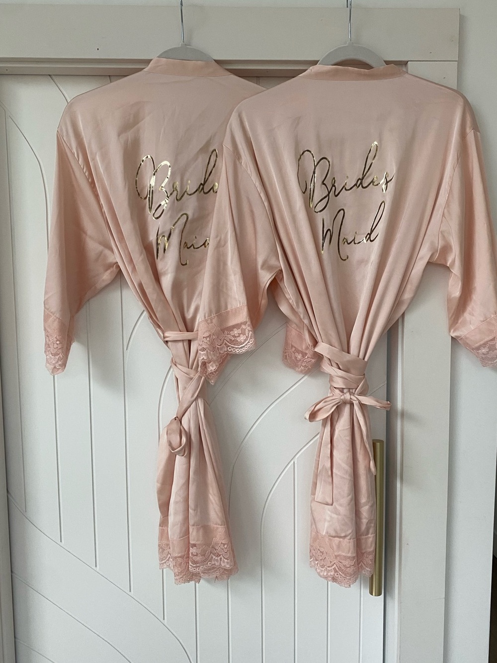 2 - Silky Lace-Trim Robe in Soft Blush